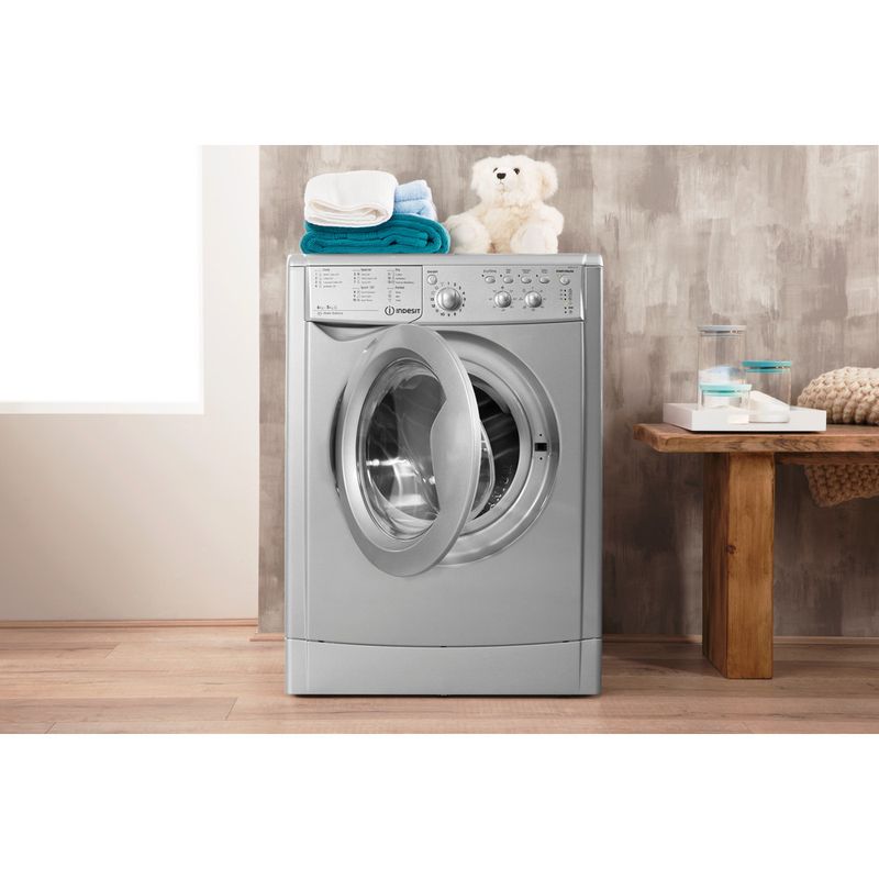 Indesit-Washer-dryer-Free-standing-IWDC-6125-S--UK--Silver-Front-loader-Lifestyle-frontal-open