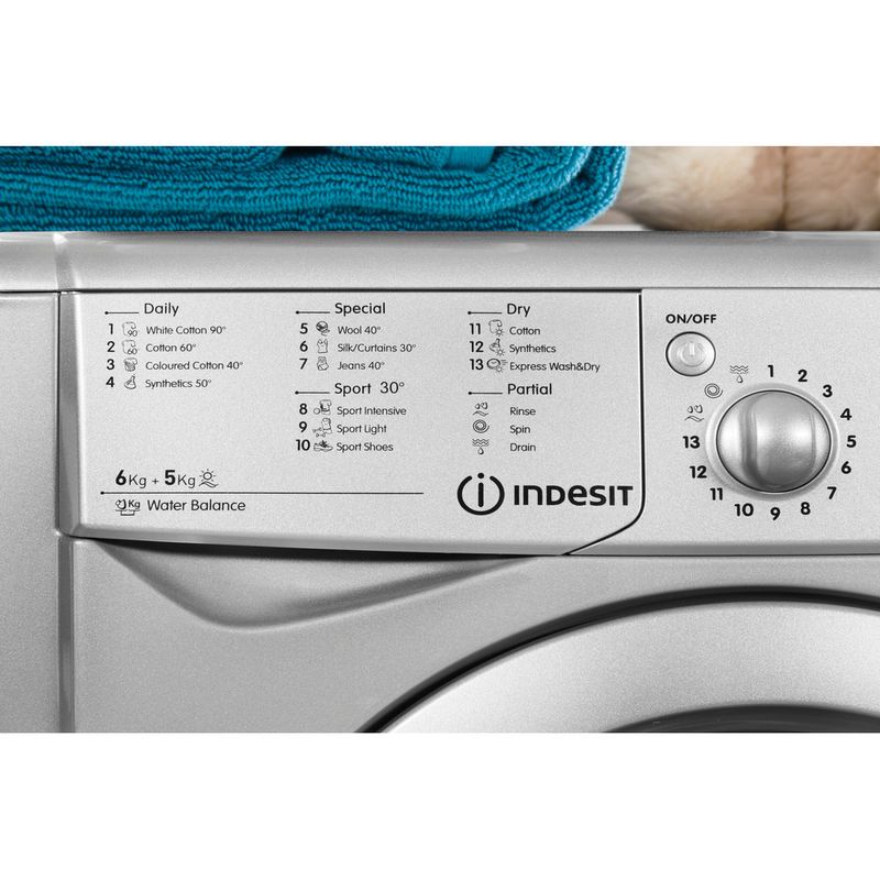 Indesit-Washer-dryer-Free-standing-IWDC-6125-S--UK--Silver-Front-loader-Lifestyle-control-panel