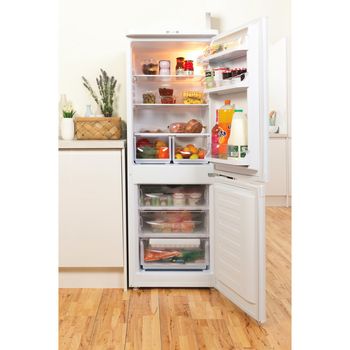 Indesit-Fridge-Freezer-Free-standing-NCAA-55--UK--White-2-doors-Lifestyle-frontal-open