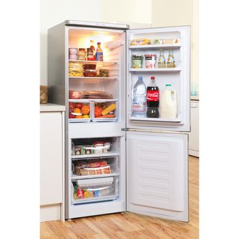 Indesit-Fridge-Freezer-Free-standing-NCAA-55-S--UK--Silver-2-doors-Lifestyle-perspective-open