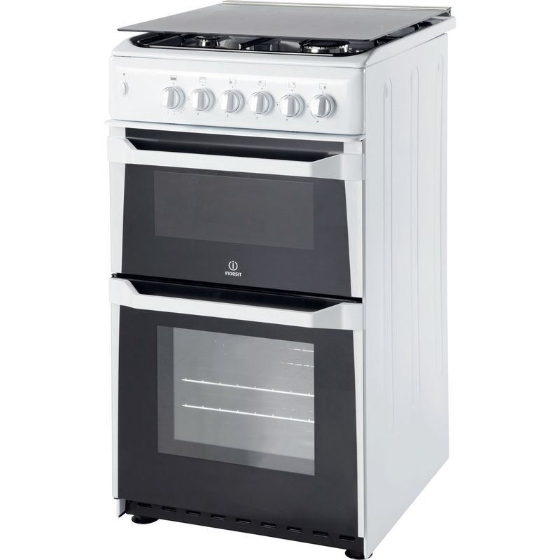 Indesit-Double-Cooker-ITL50GW-White-A--Enamelled-Sheetmetal-Perspective
