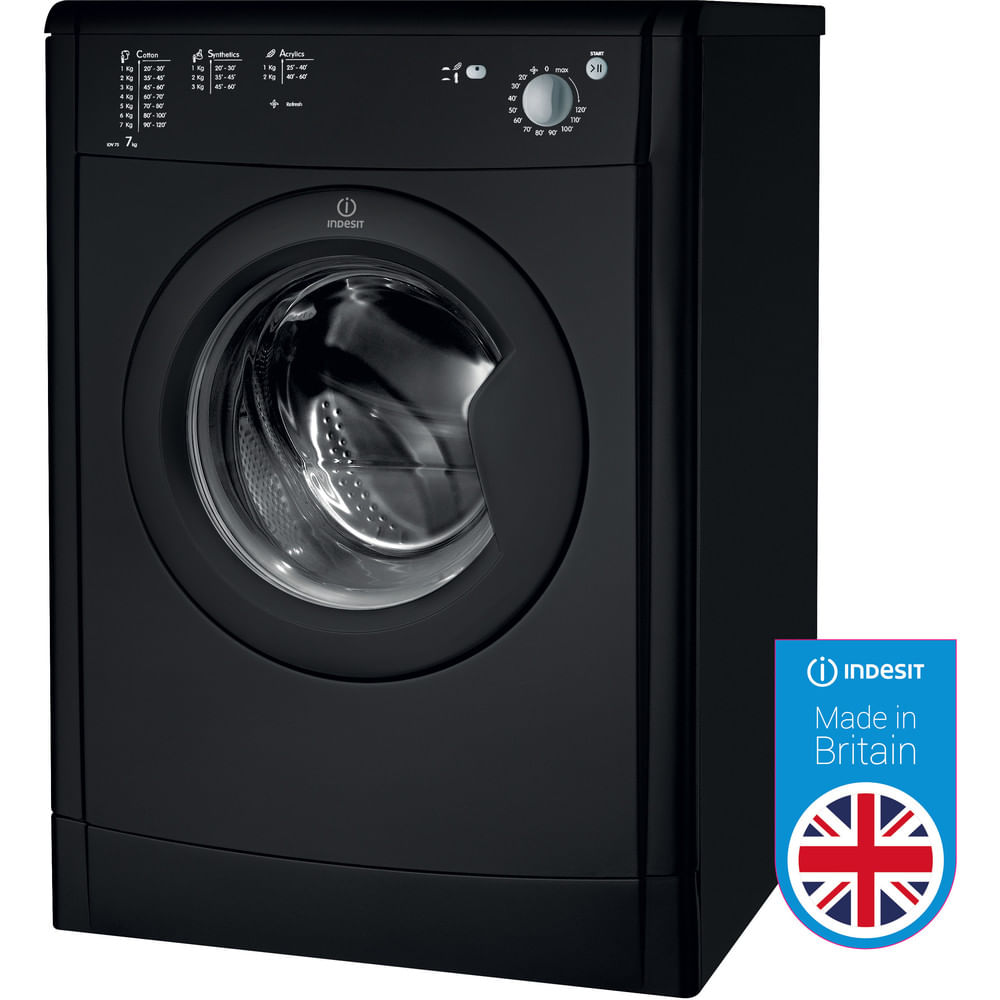 Trivial Out relaxed Freestanding tumble dryer Indesit IDV 75 B K (UK)