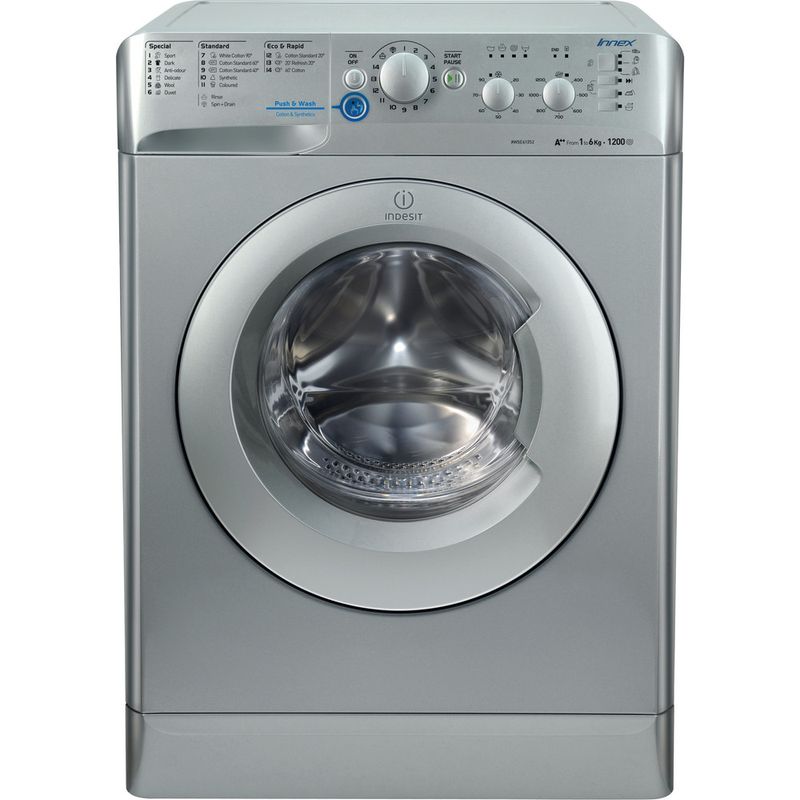 Indesit-Washing-machine-Free-standing-XWSC-61252-S-UK-Silver-Front-loader-A---Frontal