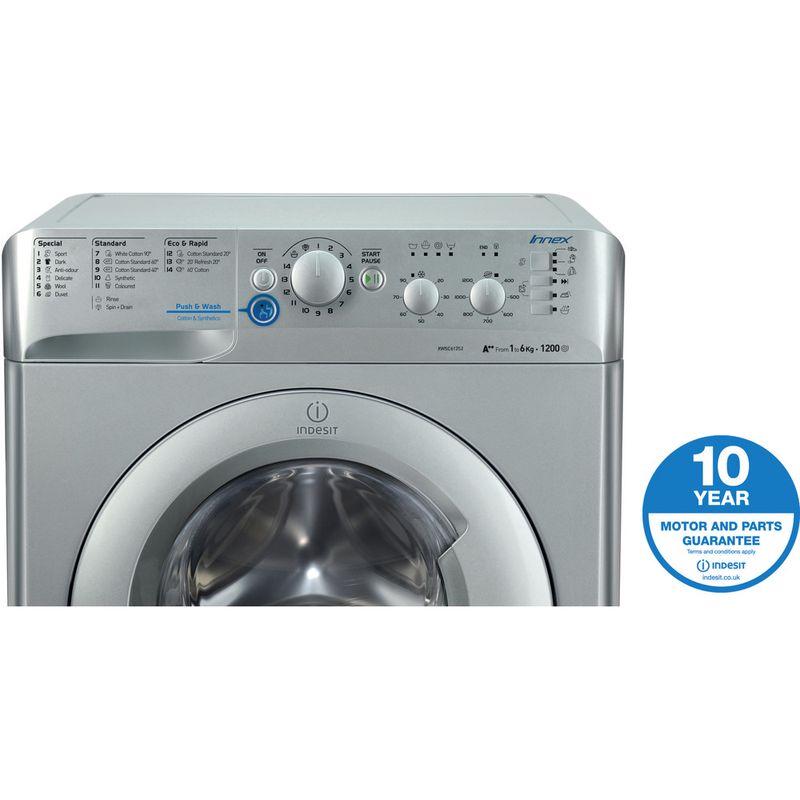 Indesit-Washing-machine-Free-standing-XWSC-61252-S-UK-Silver-Front-loader-A---Award