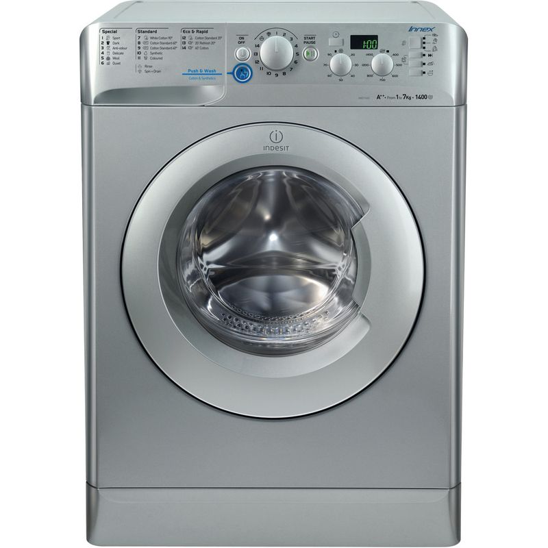 Indesit-Washing-machine-Free-standing-XWD-71452-S-UK-Silver-Front-loader-A---Frontal