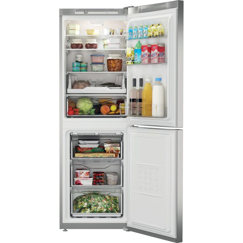 Indesit-Fridge-Freezer-Free-standing-LD70-N1-S-Silver-2-doors-Frontal-open
