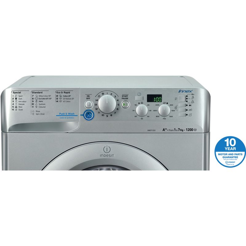 Indesit-Washing-machine-Free-standing-XWD-71252-S-UK-Silver-Front-loader-A---Award