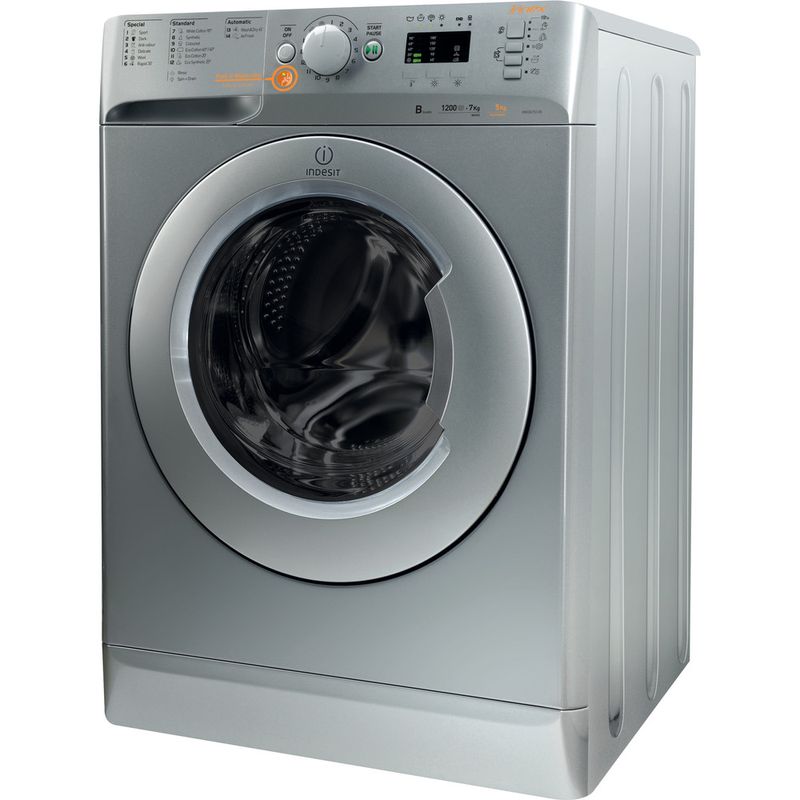 Indesit-Washer-dryer-Free-standing-XWDA-75128X-S-UK-Silver-Front-loader-Perspective