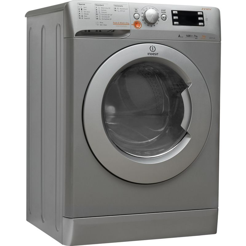 Indesit-Washer-dryer-Free-standing-XWDE-751480X-S-UK-Silver-Front-loader-Perspective