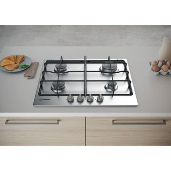 Indesit HOB THA 642 IX/I Inox GAS Lifestyle frontal top down