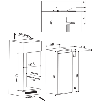 Indesit-Freezer-Built-in-INF-901-E-AA-White-Technical-drawing