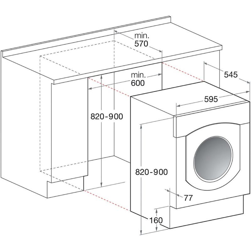 Indesit-Washing-machine-Built-in-IWME-146-UK-White-Front-loader-A--Technical-drawing