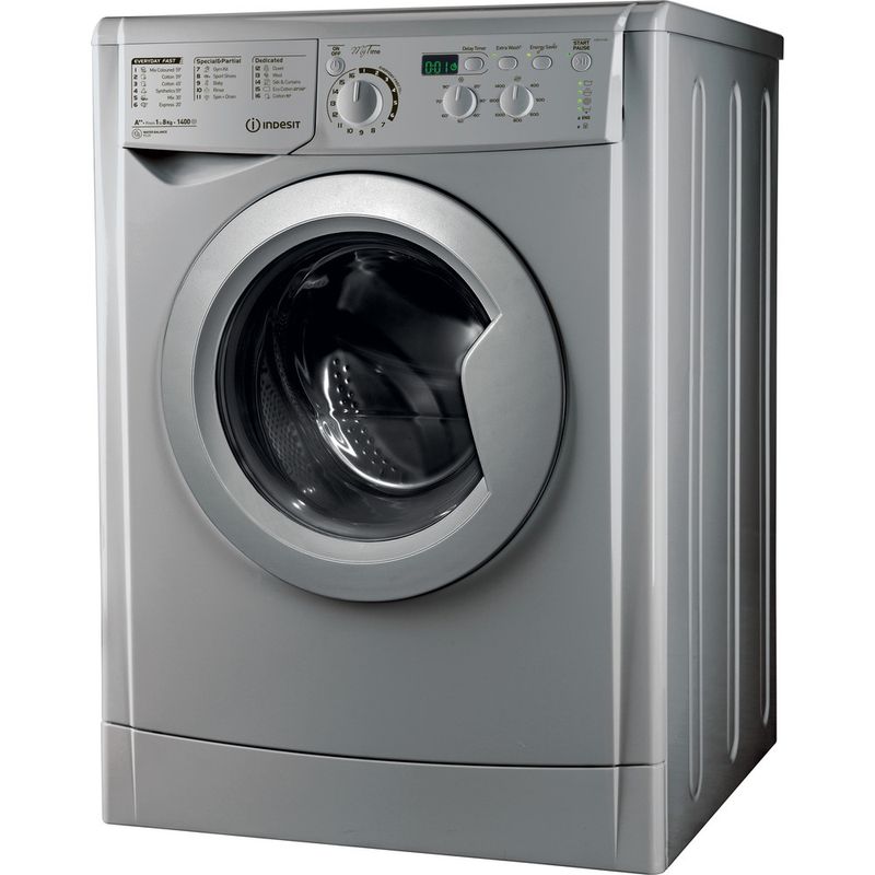 Indesit-Washing-machine-Free-standing-EWD-81482-S-UK-Silver-Front-loader-A---Perspective
