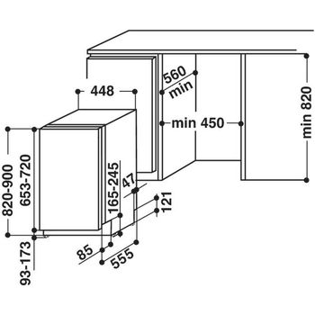 Indesit-Dishwasher-Built-in-DISRM-16B19-UK-Full-integrated-A-Technical-drawing