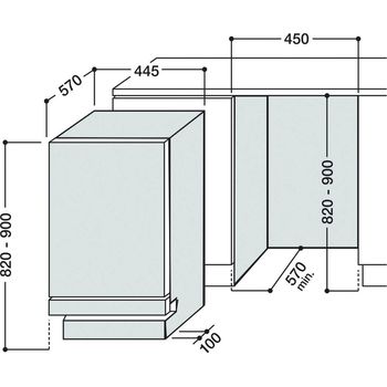 Indesit-Dishwasher-Built-in-DISR-14B1-UK-Full-integrated-A-Technical-drawing