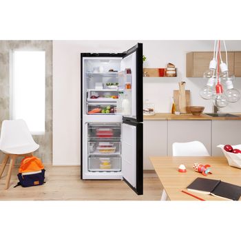 Indesit-Fridge-Freezer-Free-standing-LD70-N1-K-WTD-Black-2-doors-Lifestyle-frontal-open