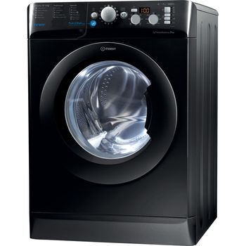 Indesit-Washing-machine-Free-standing-BWD-71453-K-UK-Black-Front-loader-A----Perspective