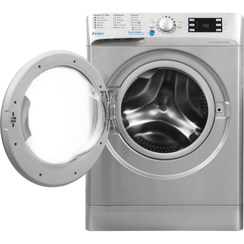 Indesit-Washing-machine-Free-standing-BWE-91484X-S-UK-Silver-Front-loader-A----Frontal-open