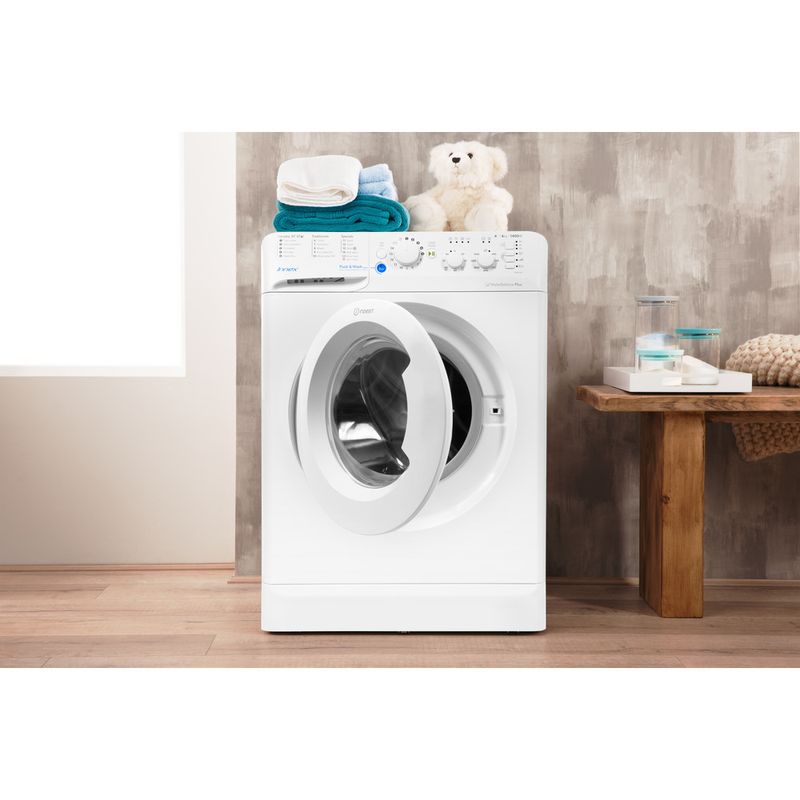 Indesit-Washing-machine-Free-standing-BWC-61452-W-UK-White-Front-loader-A---Lifestyle-frontal-open