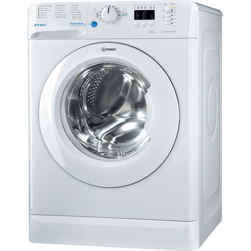 Indesit-Washing-machine-Free-standing-BWA-81283X-W-UK-White-Front-loader-A----Perspective