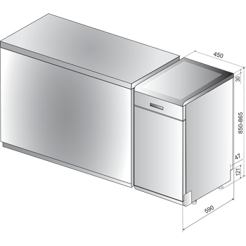 Indesit-Dishwasher-Free-standing-DSFC-3M19-UK-Free-standing-A--Technical-drawing