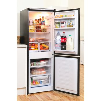 Indesit-Fridge-Freezer-Free-standing-IBD-5515-B-UK-Black-2-doors-Lifestyle-perspective-open