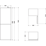 Indesit-Fridge-Freezer-Free-standing-IBNF-55181-W-UK-White-2-doors-Technical-drawing