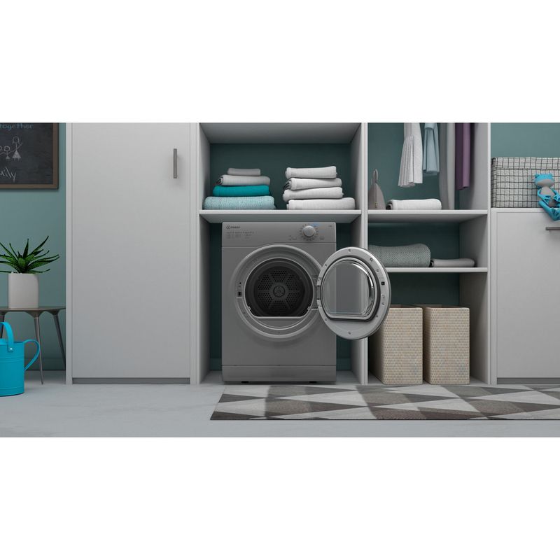 Indesit-Dryer-I1-D80S-UK-Silver-Lifestyle-frontal-open