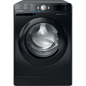 Indesit Washing machine Freestanding BWE 91484X K UK N Black Front loader C Frontal