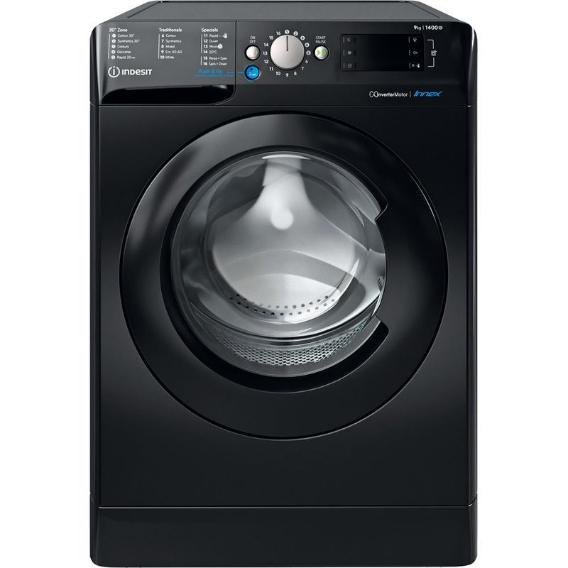 Indesit-Washing-machine-Free-standing-BWE-91484X-K-UK-N-Black-Front-loader-C-Frontal