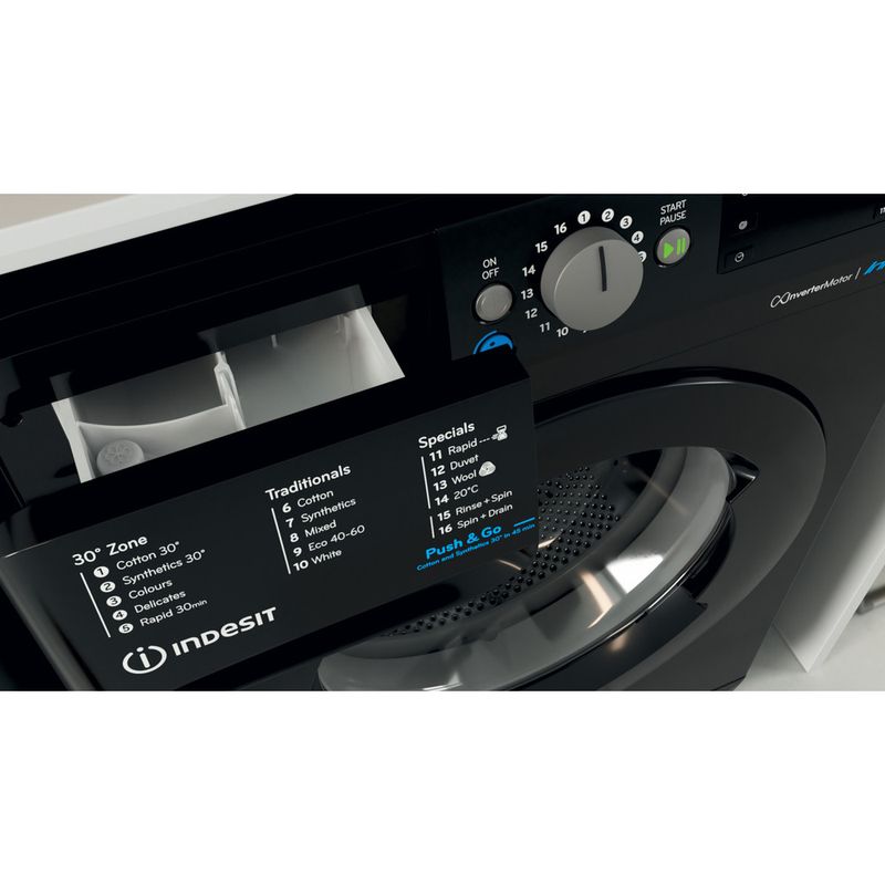 Indesit-Washing-machine-Free-standing-BWE-91484X-K-UK-N-Black-Front-loader-C-Drawer