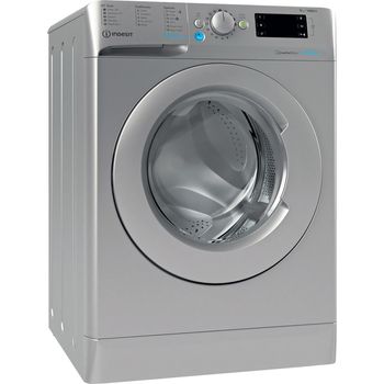 Indesit Washing machine Freestanding BWE 91484X S UK N Silver Front loader C Perspective