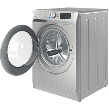 Indesit Washing machine Freestanding BWE 91484X S UK N Silver Front loader C Perspective open