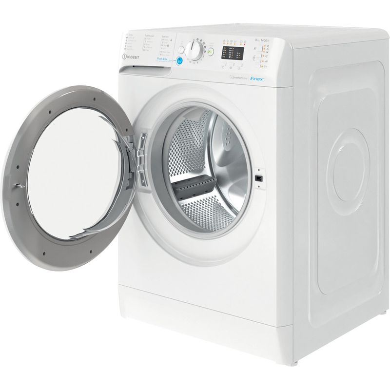 Indesit-Washing-machine-Free-standing-BWA-81485X-W-UK-N-White-Front-loader-B-Perspective-open