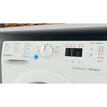 Indesit Washing machine Freestanding BWA 81485X W UK N White Front loader B Lifestyle control panel