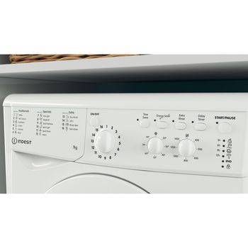 Indesit Washing machine Freestanding IWC 81283 W UK N White Front loader D Lifestyle control panel