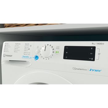 Indesit Washing machine Freestanding BWE 91485X W UK N White Front loader B Lifestyle control panel