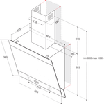 Indesit HOOD Built-in IHVP 65F LM K Black Freestanding Electronic Technical drawing