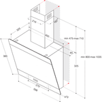 Indesit HOOD Built-in IHVP 62F LT K Black Freestanding Electronic Technical drawing
