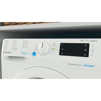 Indesit Washer dryer Freestanding BDE 107625X W UK N White Front loader Lifestyle control panel