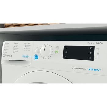 Indesit Washer dryer Freestanding BDE 96436X W UK N White Front loader Lifestyle control panel