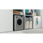 Indesit Washer dryer Freestanding BDE 86436X S UK N Silver Front loader Lifestyle perspective
