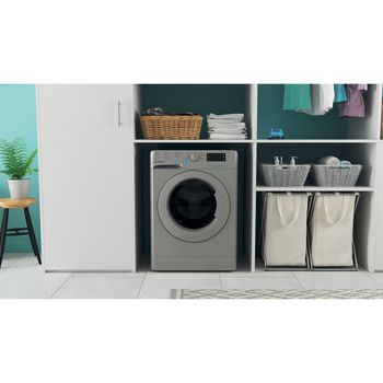 Indesit Washer dryer Freestanding BDE 86436X S UK N Silver Front loader Lifestyle frontal