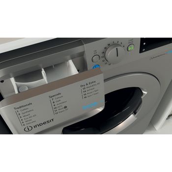 Indesit Washer dryer Freestanding BDE 86436X S UK N Silver Front loader Drawer