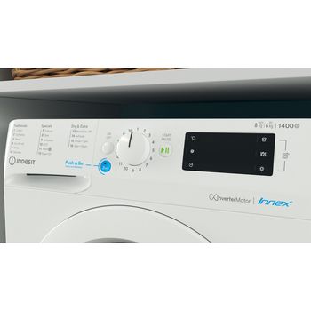 Indesit Washer dryer Freestanding BDE 86436X W UK N White Front loader Lifestyle control panel