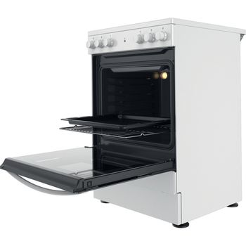 Indesit Cooker IS67V5KHW/UK White Electrical Perspective open