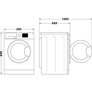 Indesit Dryer YT M10 71 R UK White Technical drawing