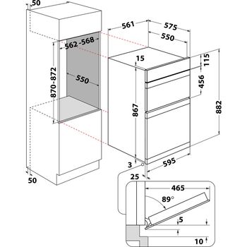 Indesit Double oven IDD 6340 WH White A Technical drawing