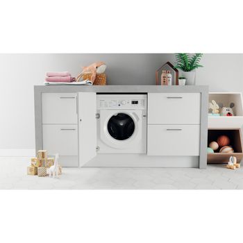 Indesit Washer dryer Built-in BI WDIL 75148 UK White Front loader Lifestyle frontal