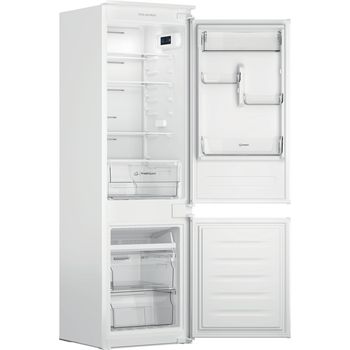 Indesit Fridge Freezer Built-in INC18 T112 UK White 2 doors Perspective open